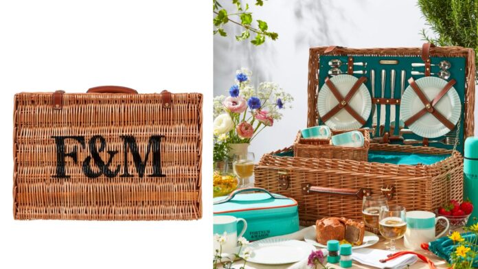 Fortnum’s Stripe Picnic Hamper for Four luxury picnic baskets