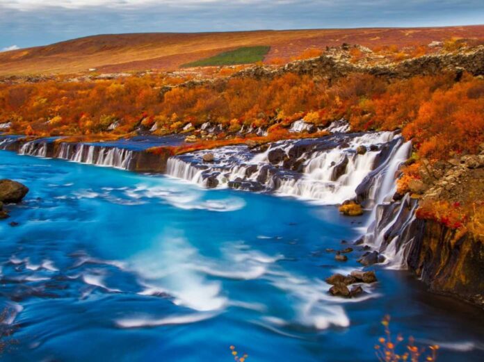 Hraunfossar Waterfall 