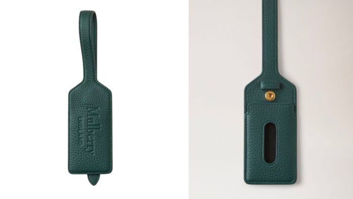 Mulberry Green Heavy Grain Luggage Tag 